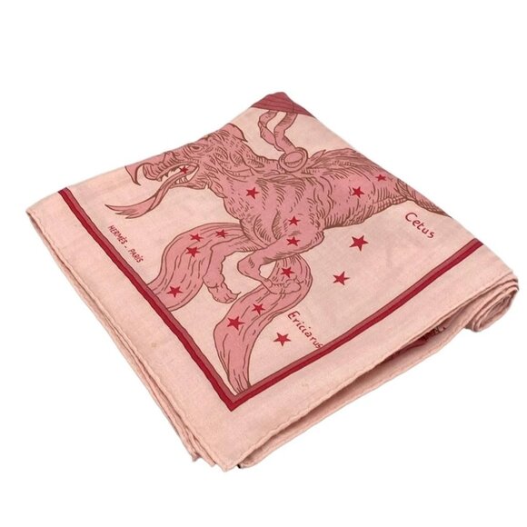 HERMES Carre Geant, Carres 140 - Pink Bordeaux Gray Beige Cashmere Silk - Picture 1 of 5
